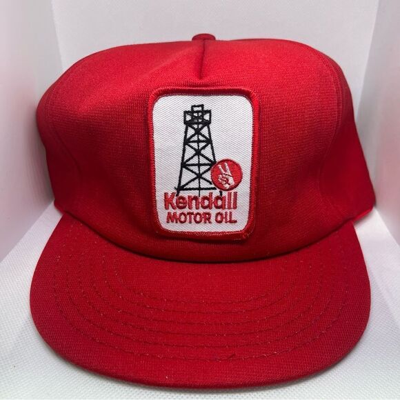 Vintage Kendall Motor Oil Truckers Hat Cap Foam‎ Snap Back 1980 Oil Well Red - Picture 1 of 5